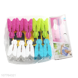 Wholesale 10 pieces plastic clothes pins outdoor drying clips