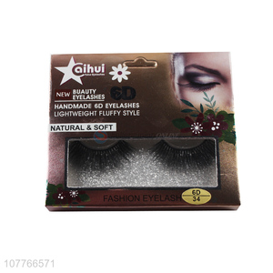 Hot sale natural soft 6D synthetic onion paper false eyelashes