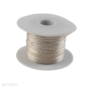 Most popular 6mm gold thread ribbon polyester gift ribbon