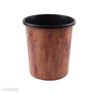 High quality plastic trash can with wooden pattern