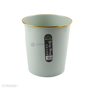 Simple design green round trash can for household