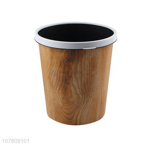 China supplier household plastic trash can with wooden pattern