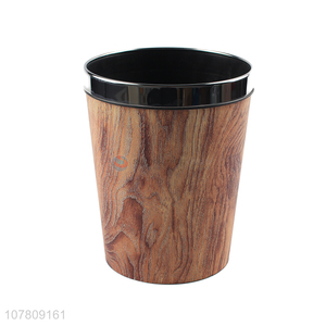Top quality durable household trash can with wooden pattern