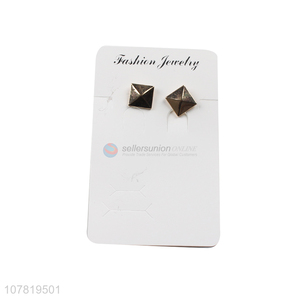 New arrival simple square pyramid <em>earrings</em> post <em>earrings</em> stud <em>earrings</em>