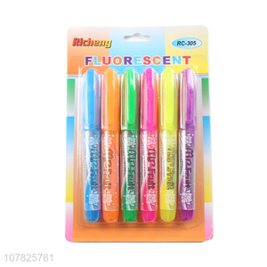 New creative 6 color marker highlighter pen set