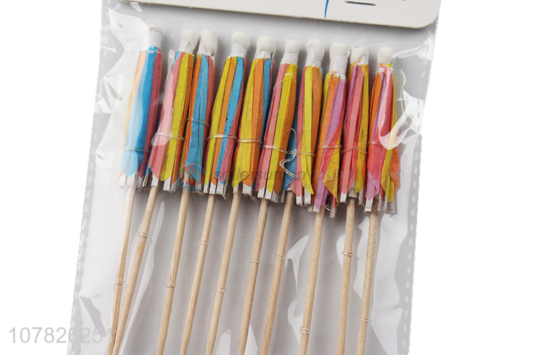 Best selling colourful 10PCS wooden stick for party decoration