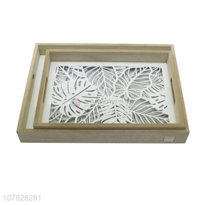 New product laser cut rectangular glass breakfast lunch food serving tray