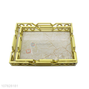 Latest product hollow luxury rectangular mdf serving tray for fruits