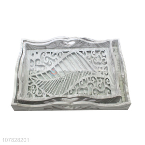 China supplier hollow rectangular glass serving tray hotel serving tray