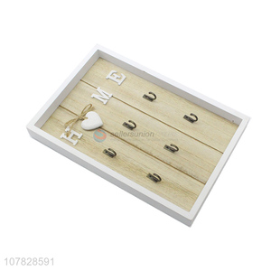 Online wholesale decorative 6 hooks wall mounted wooden key box key holder