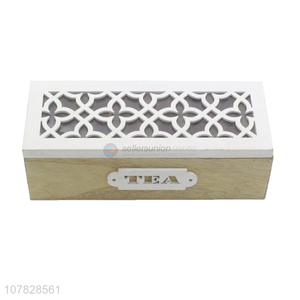 Hot sale home decoration fancy design laser cut wooden tea gift <em>box</em>