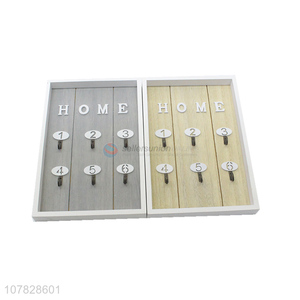 Good quality 6 hooks wooden key holder key hanger for home decoration
