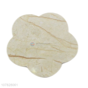Latest product flower shape marble pattern uv board cup mats