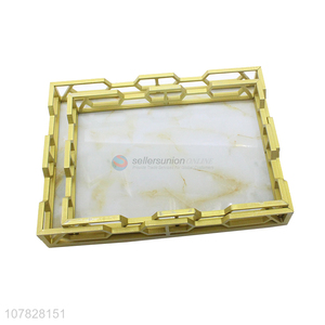 High-end rectangular hollow mdf serving tray fruit tray for hotel