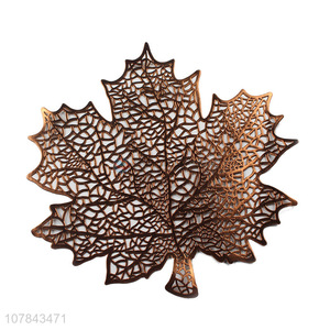 New creative brown maple leaf cup mat dining placemat