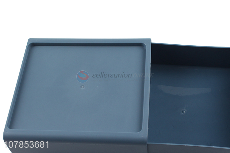 New Design Blue Plastic Shelf Desktop Item Storage Box