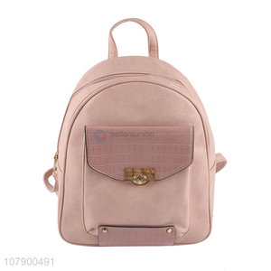 Popular Ladies PU Leather Backpack Travel Shoulder Bag