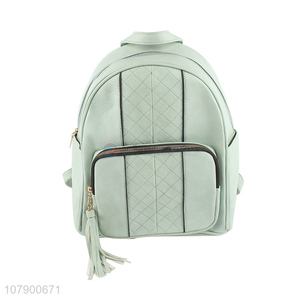 New Style PU Leather Ladies Backpack Tassel Zipper Shoulders Bag