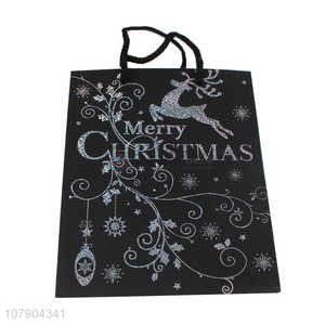 New design black printing <em>christmas</em> day <em>gift</em> tote bag