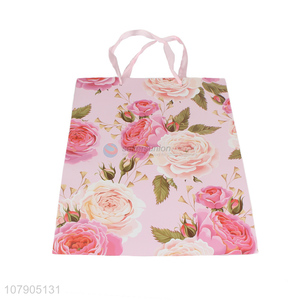 China export pink printed paper bag Valentine's Day gift bag