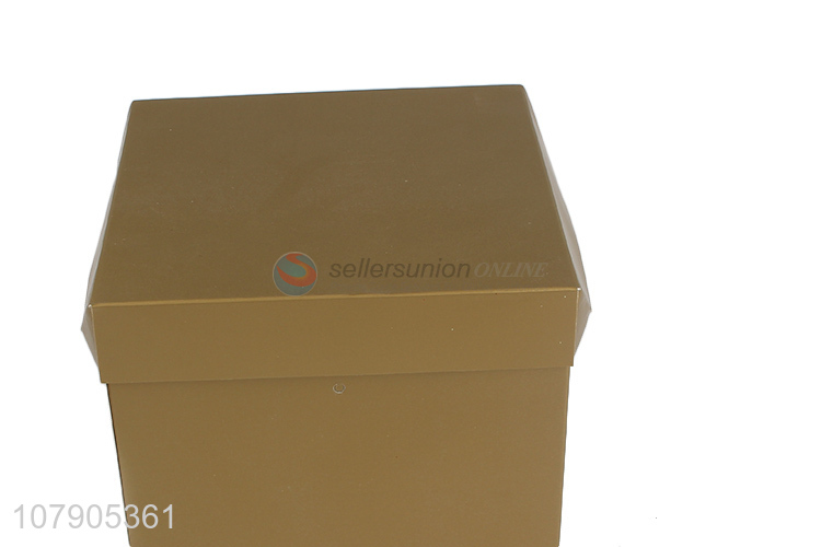 High quality golden simple gift box paper card folding box