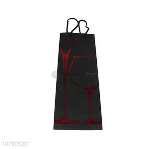 Factory direct sale black long printing simple wine bag