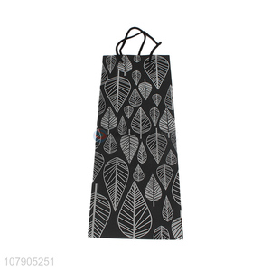 Good wholesale price black paper card long printed wine bag