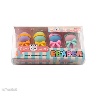 Cute Design Colorful Lollipop Shape Eraser Fashion Stationery