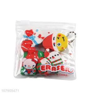 Cartoon Christmas Printing Erasers Cute Eraser For Office