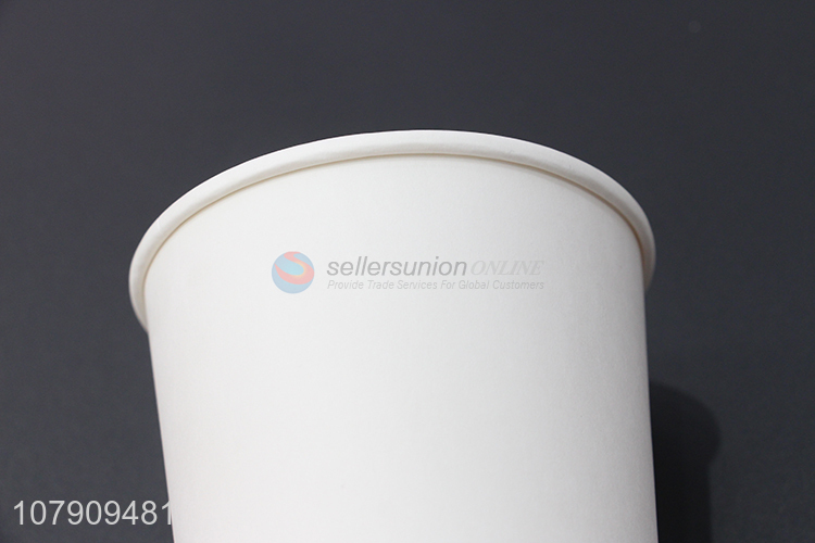 Hot selling white paper cup milk tea drink cup with lid