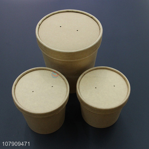 Wholesale kraft <em>paper</em> bowl takeaway packaged soup bucket