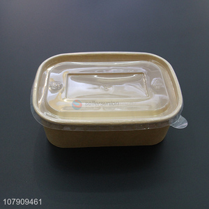 Factory wholesale yellow 750ml kraft paper bowl packaging box