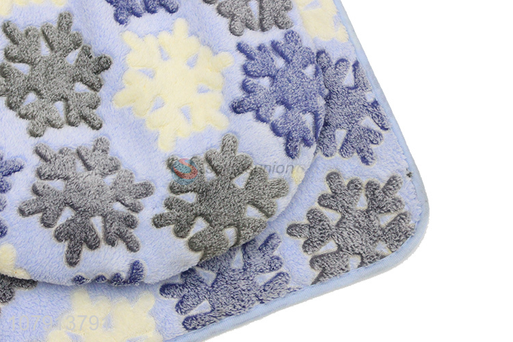Cheap price soft snowflakes pattern three-piece microfiber carpet