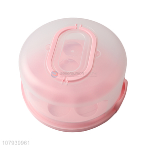 Plastic Round Cake <em>Storage</em> Carrier Holder <em>Box</em> With Portable Handle