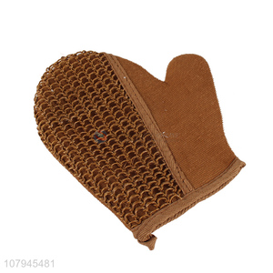 Good quality double-sided body exfoliating gloves sisal shower bath gloves