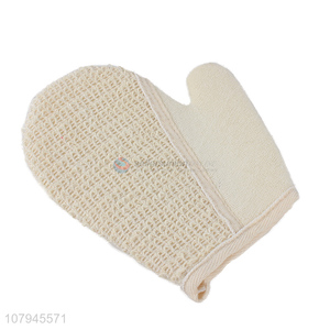 Wholesale leaf pattern exfoliating bath gloves sisal shower gloves