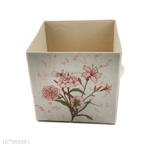 Top products flower pattern non-woven fabric <em>storage</em> <em>box</em> for household