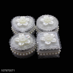 Factory wholesale fashionable plastic jewelry <em>storage</em> <em>box</em> ring holder