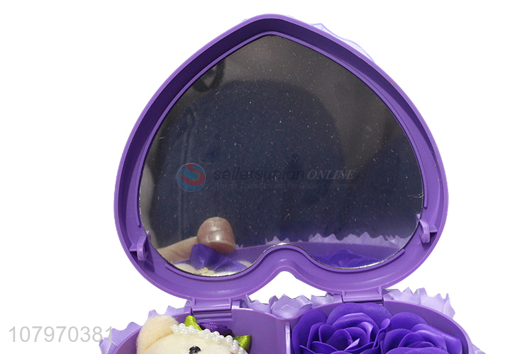 Hot selling flower and bear Valentine's Day gift box with mirror