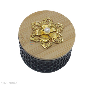Wholesale delicate European style glass jewelry <em>box</em> with bamboo lid