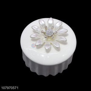 Hot sale round ceramic jewelry <em>box</em> jewelry container jewelry accessories