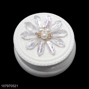 Yiwu market round ceramic jewelry case porcelain trinket <em>box</em> case