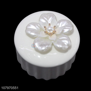 Factory wholesale round porcelain jewelry <em>box</em> ceramic ring <em>storage</em> case