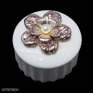 High quality decorative round ceramic jewelry <em>box</em> bangle <em>box</em> ring case