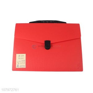 Cheap price red portable business expanding <em>file</em> <em>folder</em> with handle