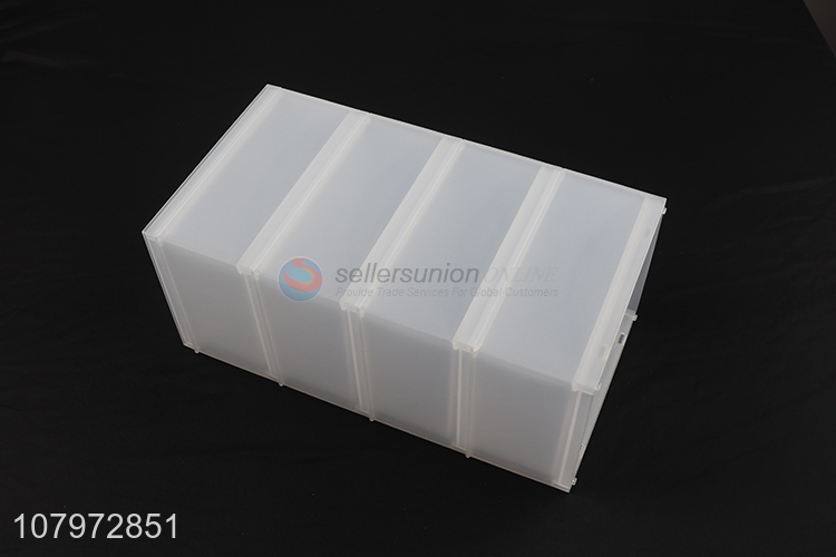 High quality multifunctional 4 tiers plastic storage box clothes storage drawer