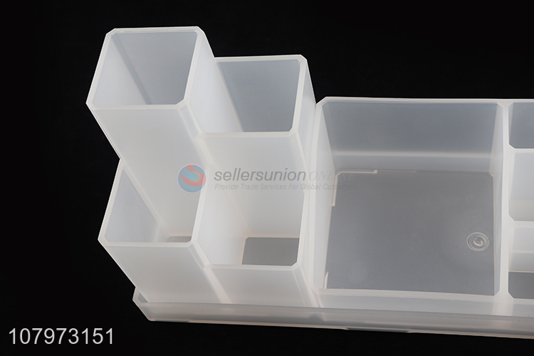 High quality small multi-use plastic makeup storage box cosmetic brush holder