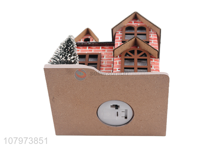 Wholesale Christmas gift European style vintage house ornament with led light