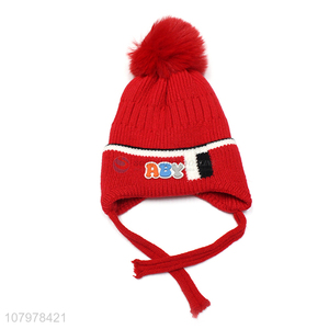 Online wholesale children kids winter warm knitted fleece lined <em>earmuff</em> hat