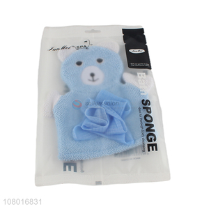 Yiwu factory cute bear shape household bath gloves with bath flower